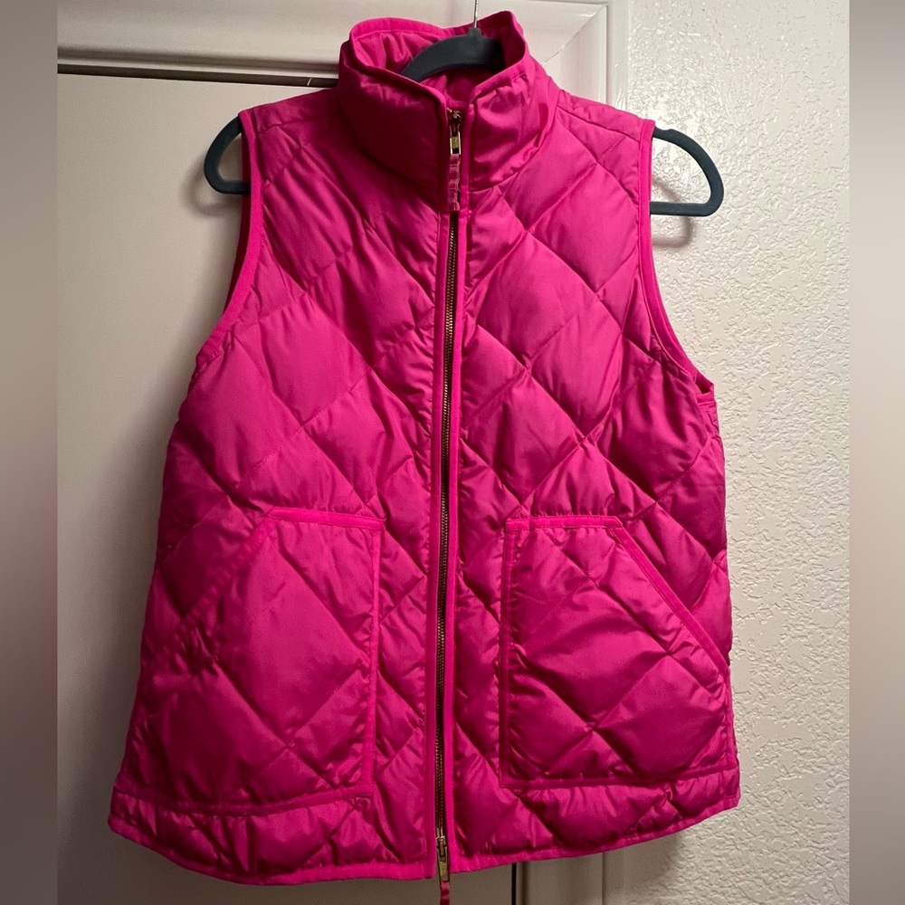 JCrew hot pink puffer vest